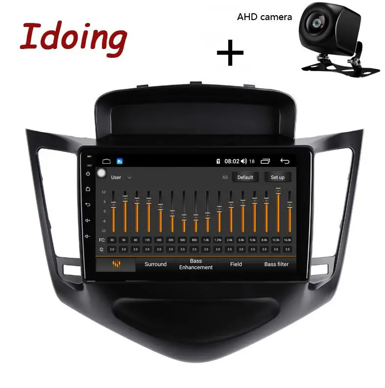 with AHD Camera Idoing 9"4G+64G 2.5D IPS Octa Core DSP Car Android8.1 Radio Multimedia Player For Chevrolet Cruze 2008-2012 GPS Navigation Video - Цвет: with AHD Camera