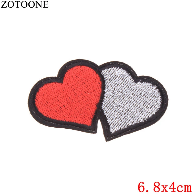 PE0533CT ZOTOONE нашивки с железным сердечком для одежды вышивка аппликация Блестки любовь письмо патч джинсы DIY железная наклейка для одежды - Цвет: PE0533CT
