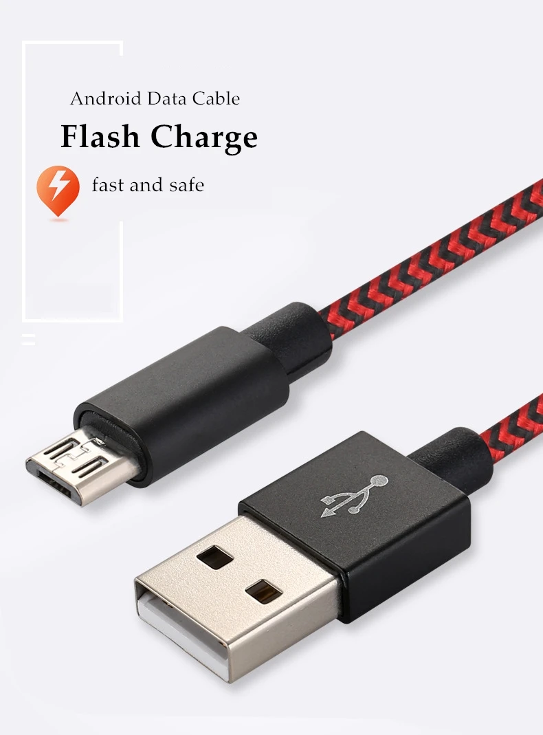 GUSGU, Micro USB кабель для мобильного телефона, Usb 2,0, кабель для быстрой зарядки и передачи данных, длинный, 2 м, 1 м, 0,25 для samsung, huawei, xiaomi