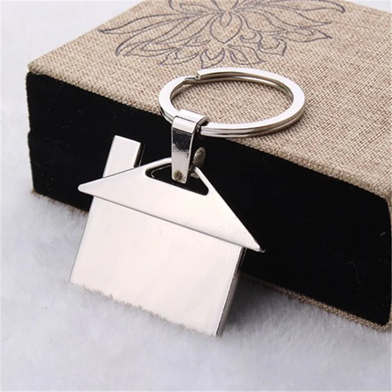 

Silver Zinc Alloy House Shape keychains DIY Customized For Promotional Gift Jewelry Accessories wholesale lots