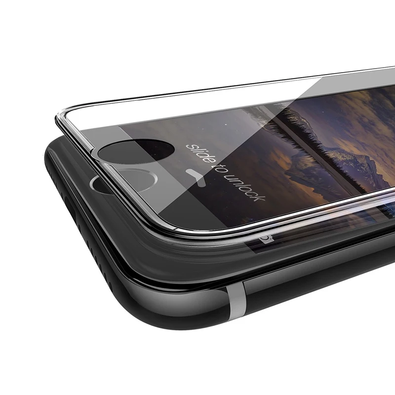 Закаленное стекло для iphone 7 plus Защитная пленка экрана силиконовый край 3D полное