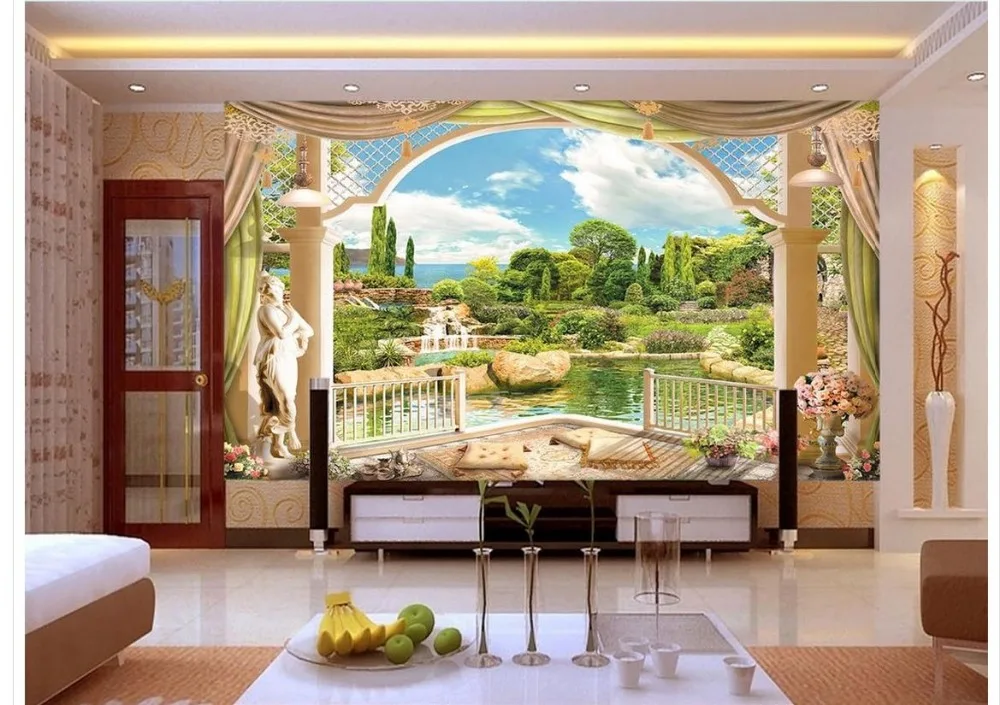 Нетканые обои 3d пейзаж украшение для дома занавеска|non woven wallpaper|wallpaper non woven3d wallpaper |