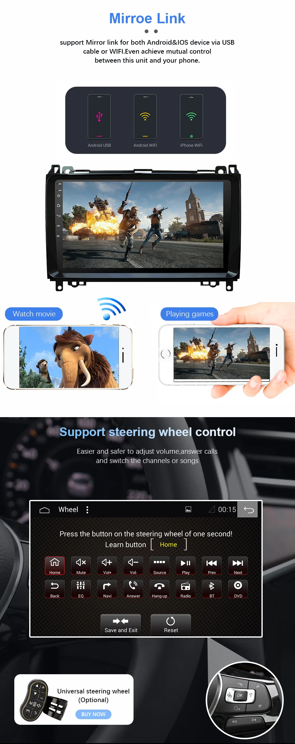 Автомагнитола Android 9 для 2 Din Mercedes/Benz/Sprinter/Viano/Vito/b-класс/B200/B180 Автомобильный мультимедийный видеоплеер gps 4G+ 64G PX6