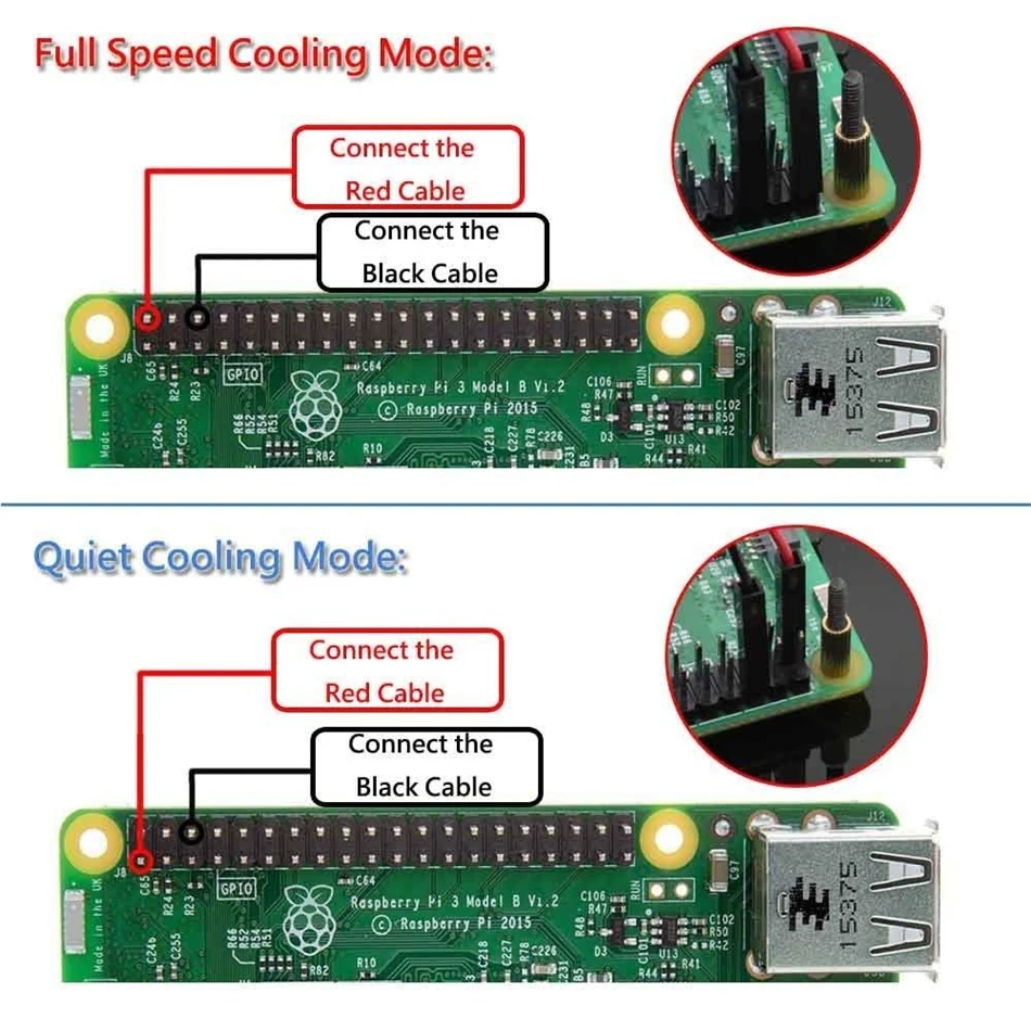 Кулер для маленького компьютера Raspberry Pi 30x30x7 мм Бесщеточный Охлаждающий