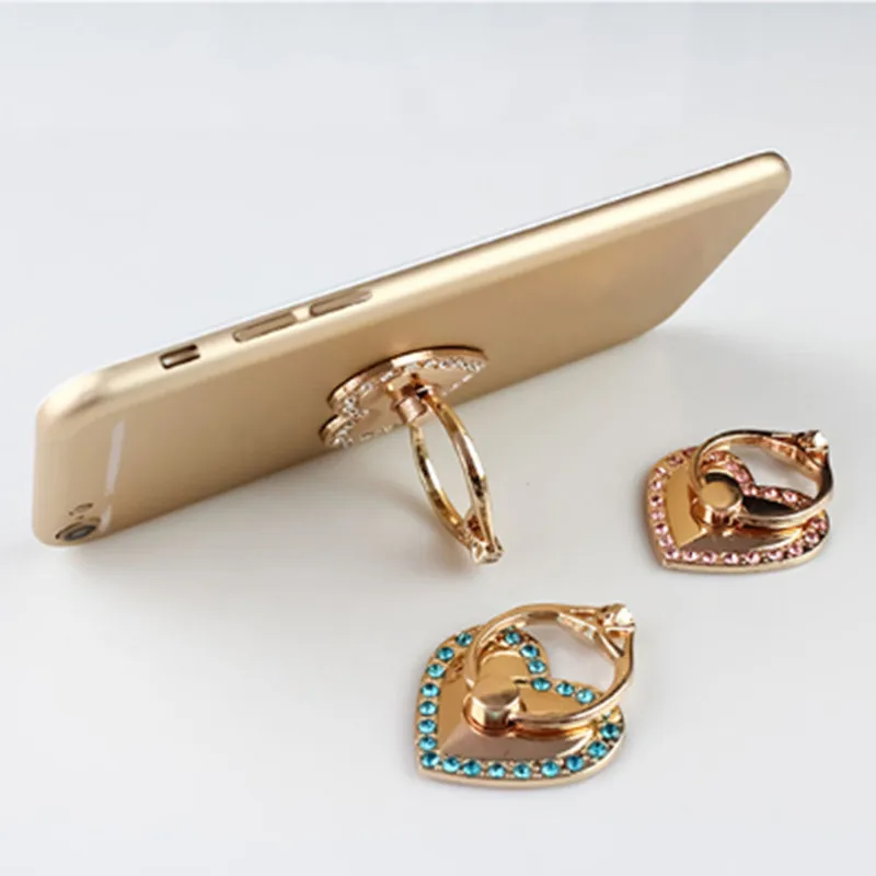 Роскошный держатель подставка в форме сердца с кольцом на палец для iPhone iPad GPS