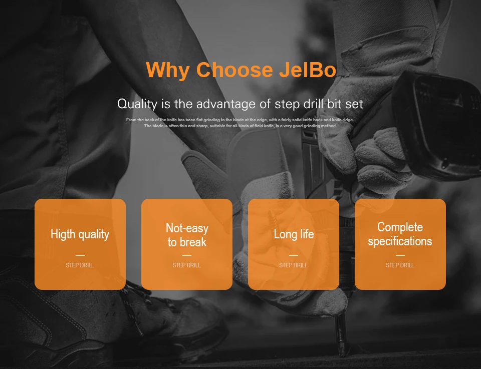 Jelbo, 1 шт., шестигранная ручка, 4-12 мм, ступенчатое сверло, конусное сверло, набор высокоскоростных стальных титановых сверл, ручной инструмент