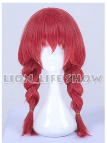 Маскарадный парик Amano Miu Off Blend S красные косички аниме женский бесплатная шапочка |