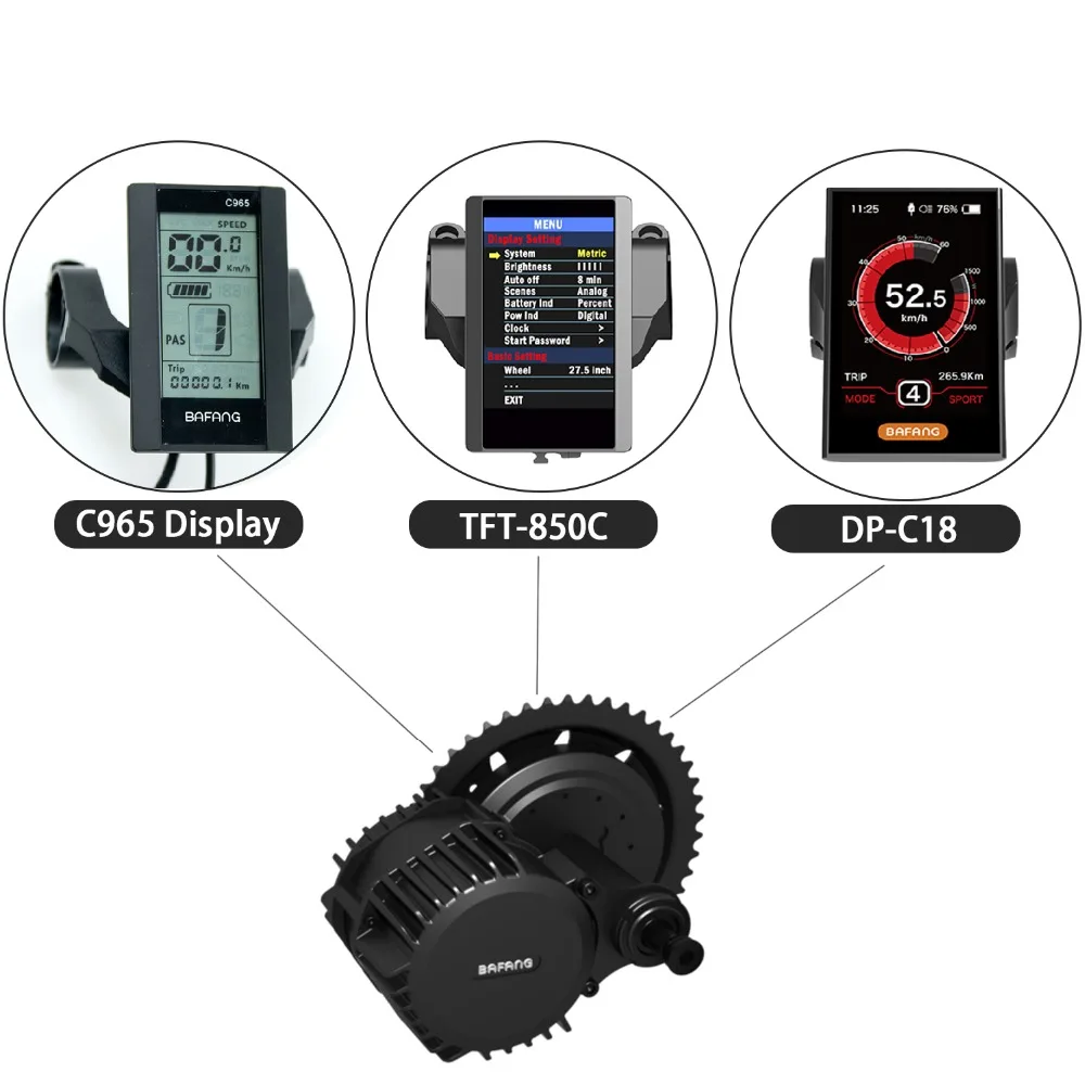 Bafang дисплей для измерения скорости с черно белым дисплеем USB