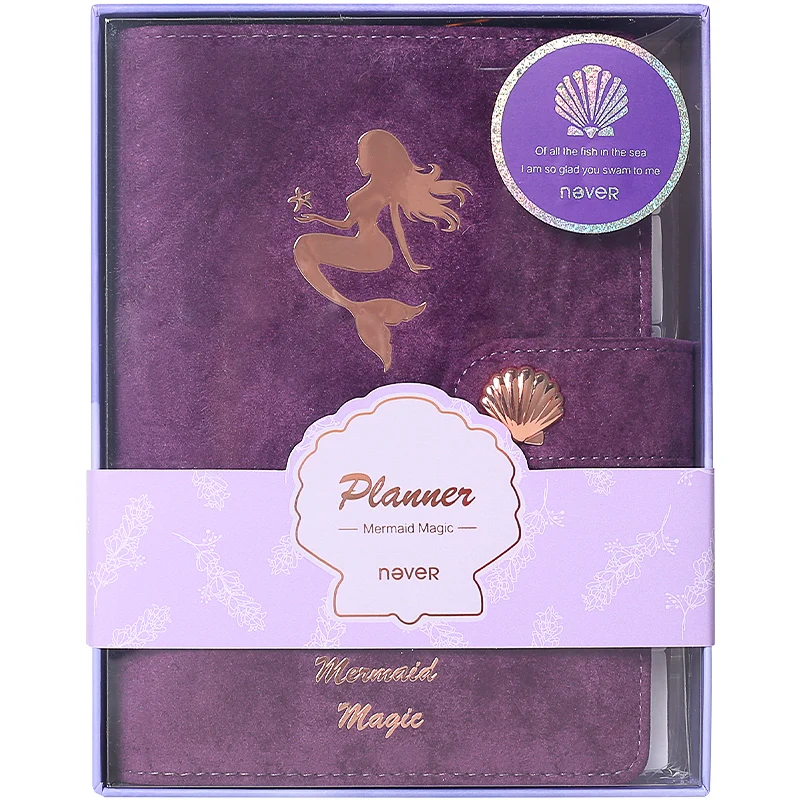 

purple Mermaid A6 Loose-leaf Peripheral Free Planner Spiral Notebook Cute Notebook Personal Planner A6 Stationery A6 Planner