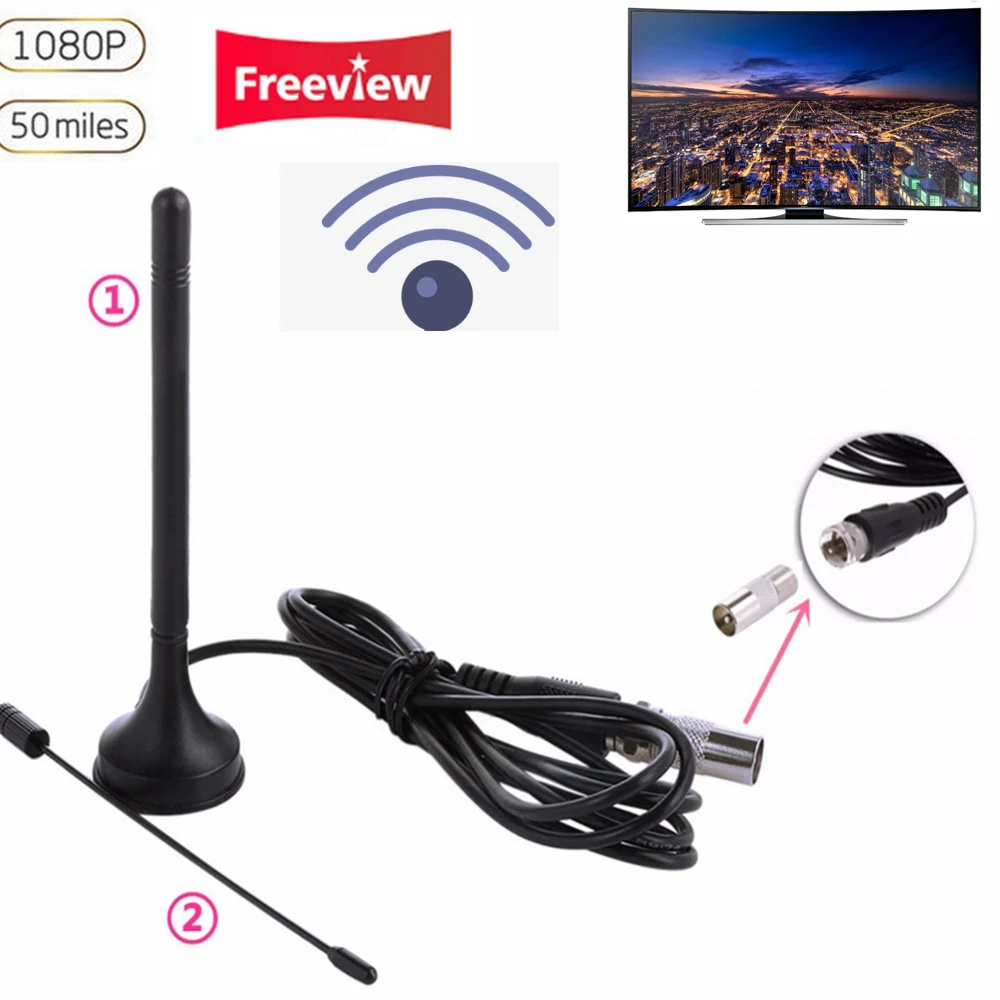 Телевизионная антенна DVB-T Freeview HD TV 25 дБ комнатная цифровая воздушный усилитель