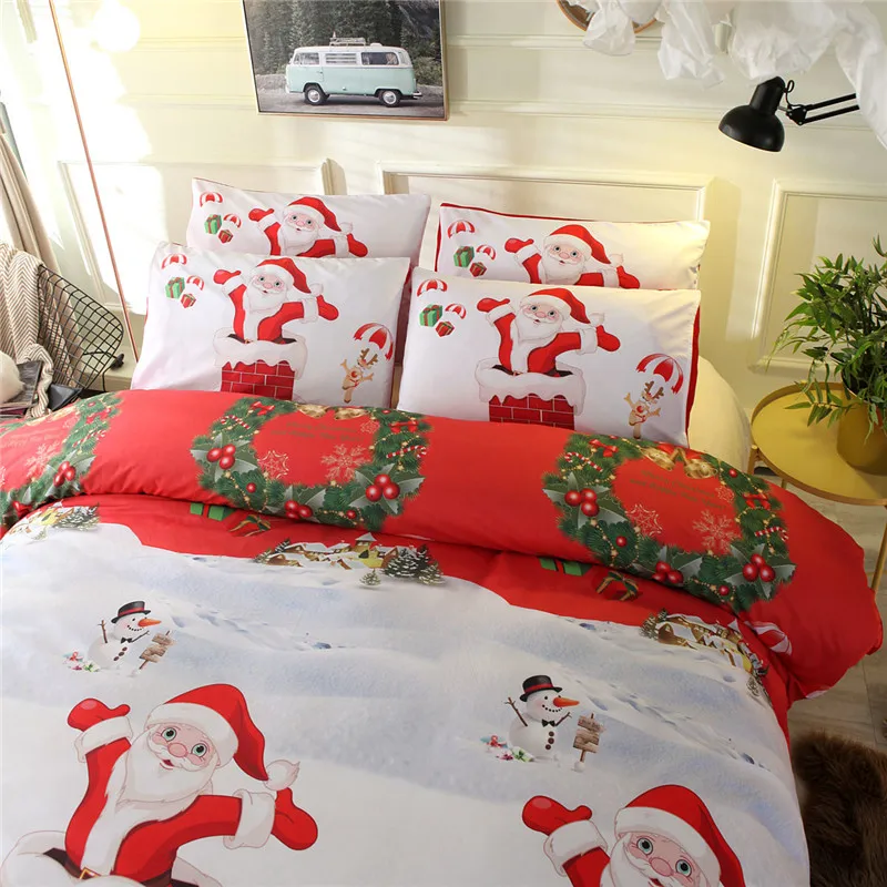 Bonenjoy рождественское постельное белье двуспальная кровать Набор Санта Клауса