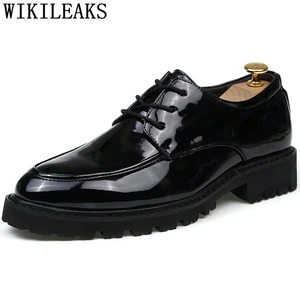 Coiffeurмужские оксфорды; элегантные модельные туфли; Мужская официальная итальянская брендовая дизайнерская обувь для мужчин; классическая лакированная кожа; buty meskie