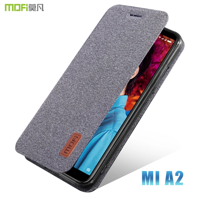 

Чехол для Mi A2, чехол MOFI для Xiaomi Mi A2, тканевый флип-чехол для xiaomi mi 6X, мягкий силиконовый задний Чехол miA2, чехол с полным покрытием для бизнеса