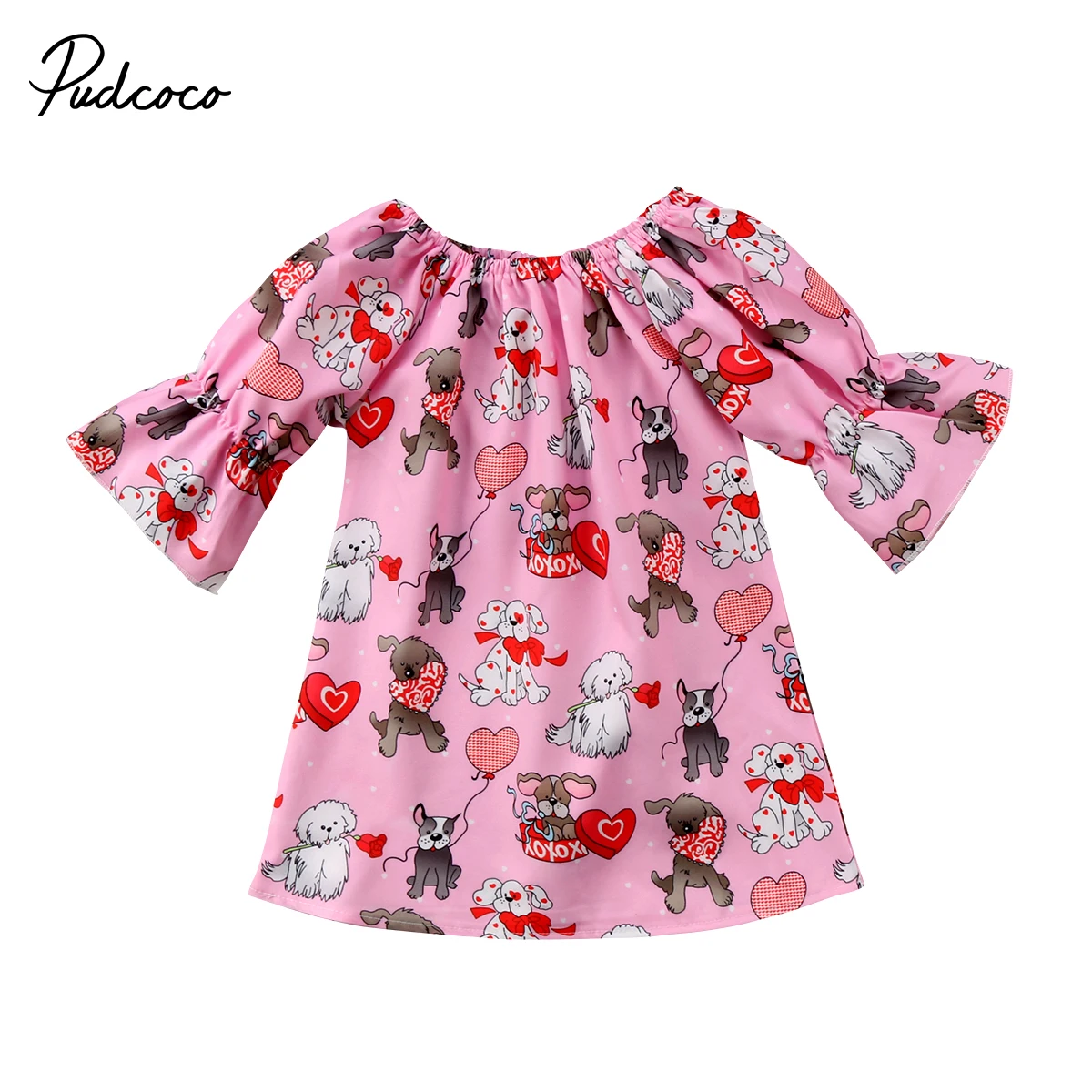 2020 Brand New Toddler Infant Child Kids Baby Girl Cartoon Dress Party Dresses Puppy Dogs Printed Casual Mini 6M-4T | Детская одежда и