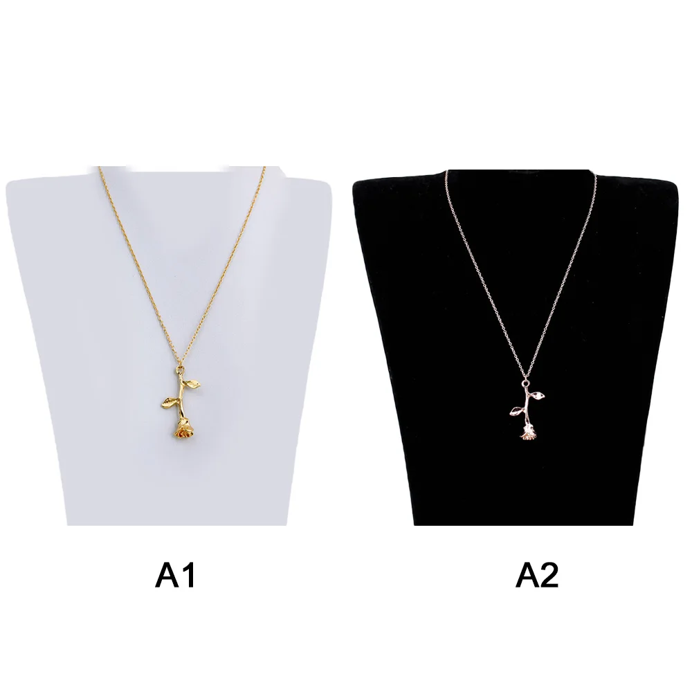 Модное женское ожерелье с кулоном 2019 в виде 3D розы цветочное любви Женские