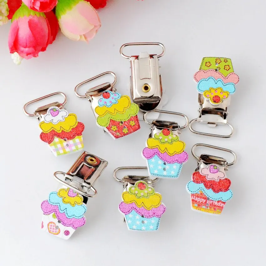 Бесплатная доставка 5 шт. Детские зажимы для соски деревянный мультяшный рисунок