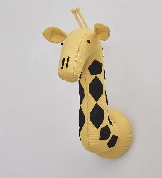 Giraffe SOKOBX животное осел слон корова голова акулы настенное крепление Мягкие плюшевые игрушки художественная работа настенные куклы фото реквизит спальня домашний декор Fel - Цвет: Giraffe