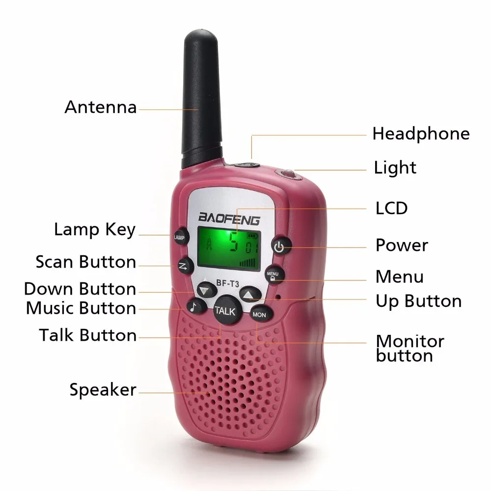Baofeng BF-T3 ручной Дети рация UHF мини двухстороннее радио дети Interphone 2 шт. модные Цвет |