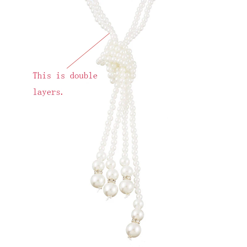 FUNIQUE длинное ожерелье с кисточками подвески имитация жемчуга пляжное макси