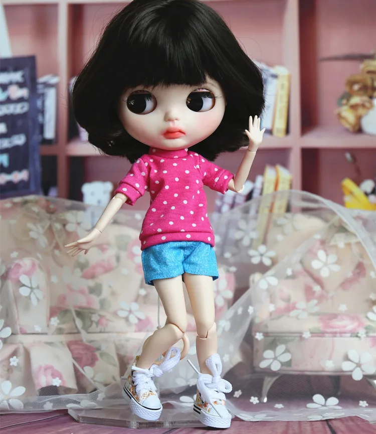 1/6 Модная Одежда для кукол блайз аксессуары футболка + шорты azone licca blyth одежда 30 см