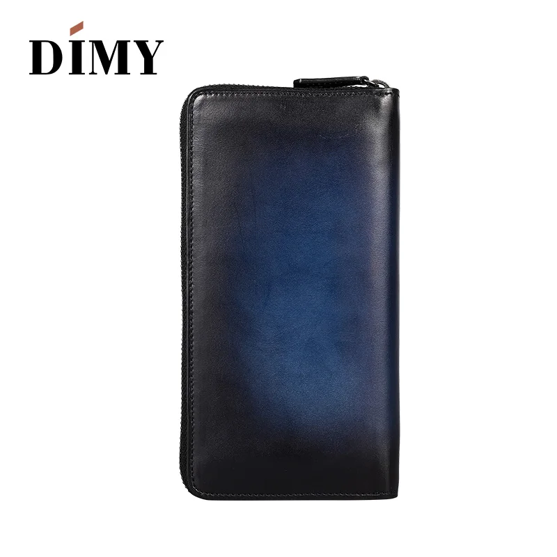 DIMY модные кошельки из натуральной кожи Длинные мужские ручная молния