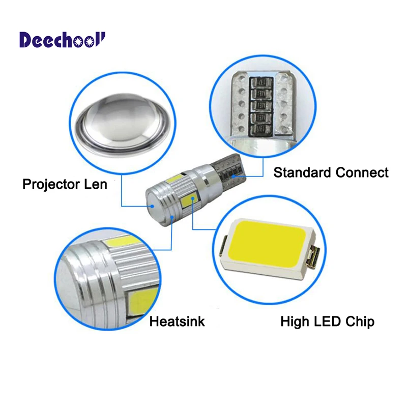 Deechooll 2 шт. W5W светодиодный светильник для автомобиля Alfa Romeo 159, Canbus T10 6/27SMD габаритные огни для Romeo 159 2007+ внутренняя лампа