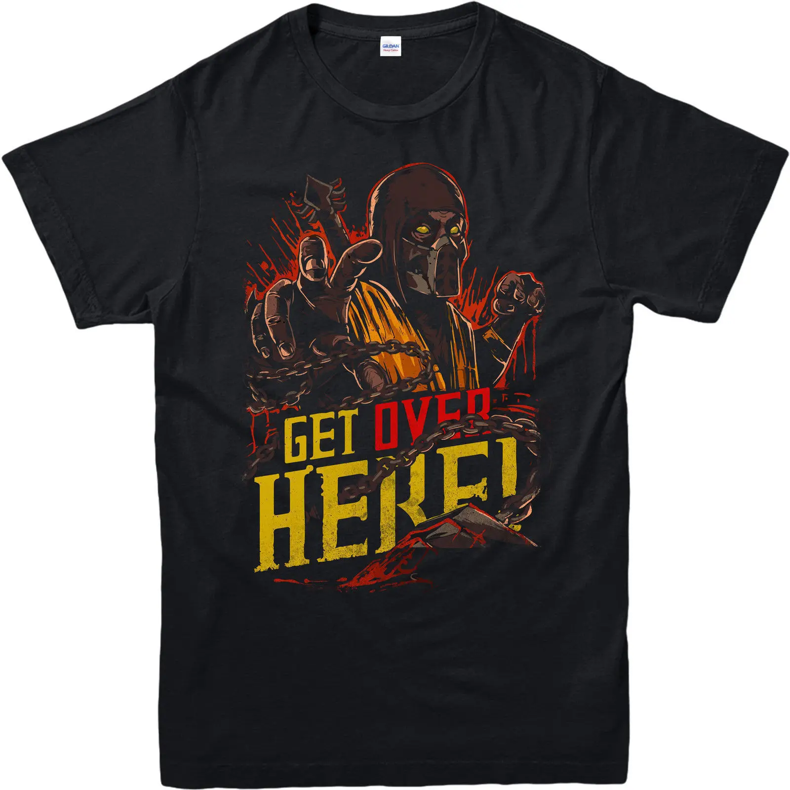 Mortal Kombat футболка Scorpion подарок на день рождения унисекс для взрослых и детей 100%