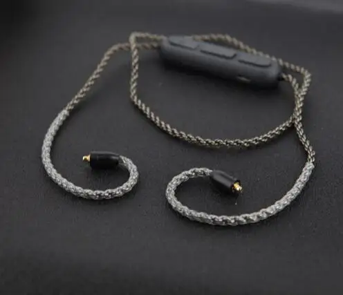 Черный MMCX Bluetooth кабель для Shure SE215 SE535 SE846 один Кристалл Медь Серебряная пластина наушники Обновление кабель провод с Микрофоном Объем - Цвет: Черный