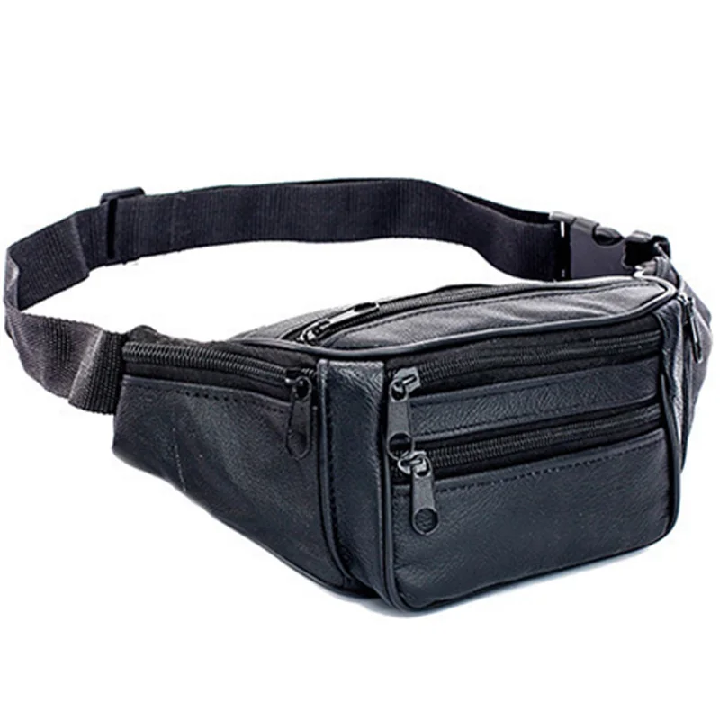 Натуральная кожа сумки на пояс Мужская сумка через плечо дорожная мягкий карман