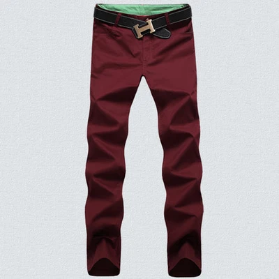 wine red Новинка, 8 цветов, размер 29-44, хлопковые мужские штаны, классические мужские штаны для бега, высокое качество, повседневные штаны, Мужская одежда, черные, цвет хаки брюки, брюки - Цвет: wine red