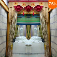 Free Shipping Luxury Embroidery Curtain Baroco style Polis Brand drape extreme hierarch drapery new design widnow Wide 2.5 M