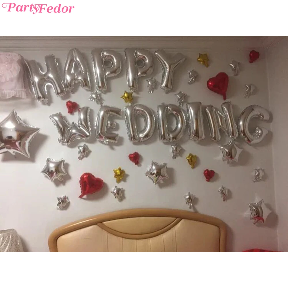 PARTYFEDOR 1 компл. 12 шт. письмо шары Свадебные украшения золотые Винтаж партия