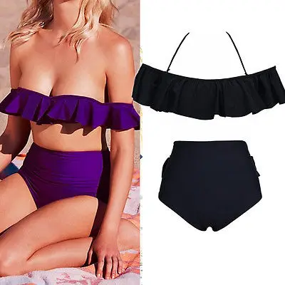 Женский комплект бикини с оборками купальный костюм женское пикантное цветочным