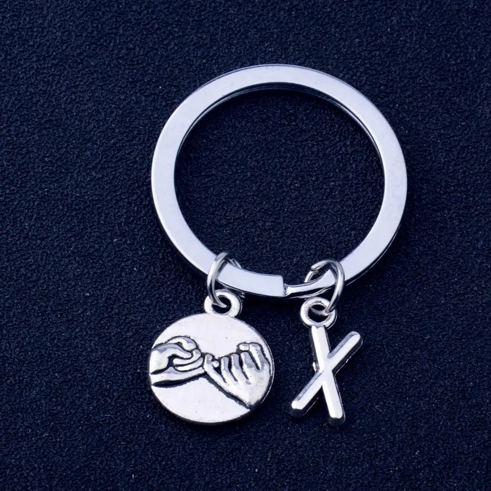 12 шт. оптовая продажа Начальная буква X Pinky Swear жесты очарование брелок лучший друг