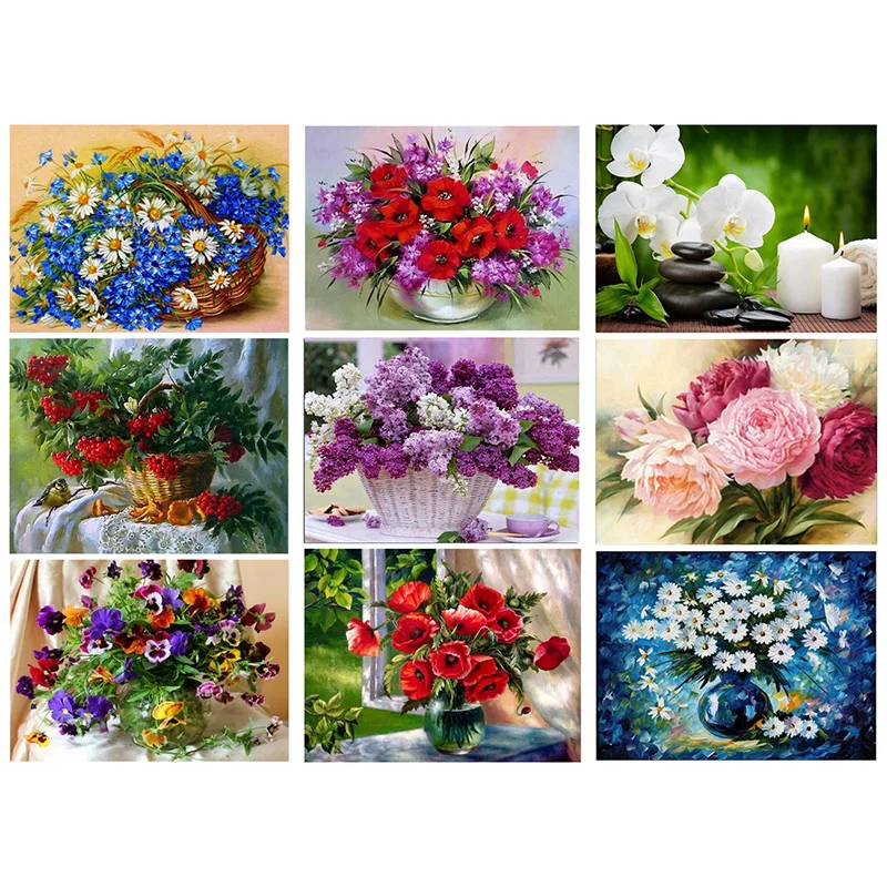 Алмазная вышивка 5d алмазная живопись цветы крестиком мозаика картины стразы