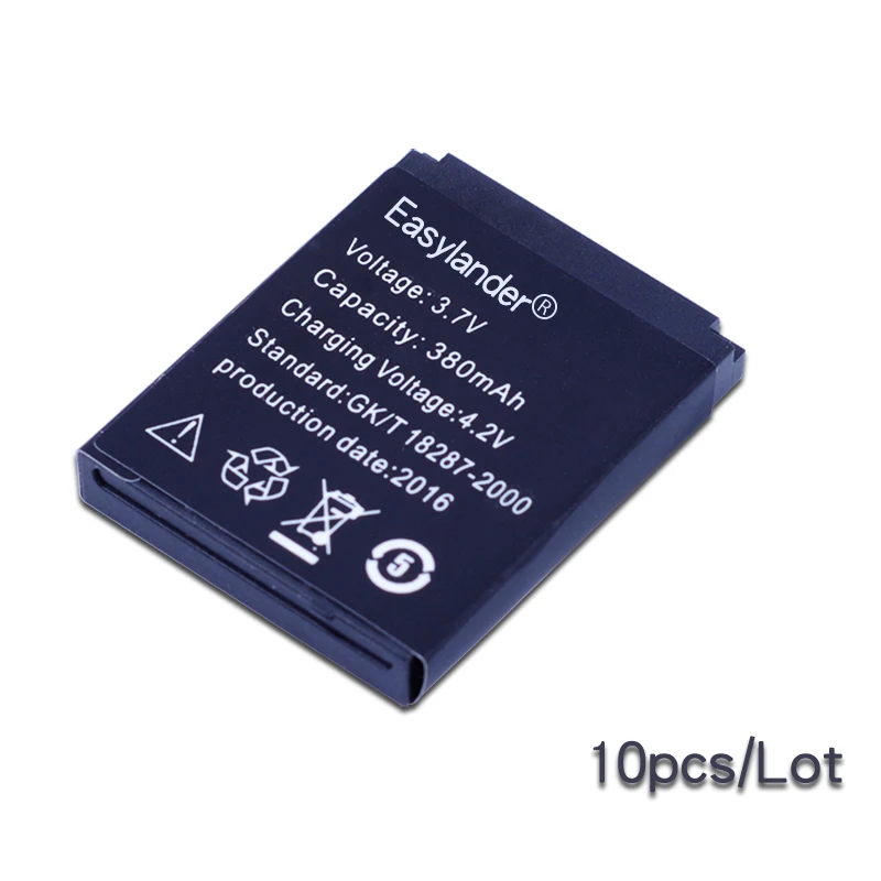 10 шт./лот литий-полимерный аккумулятор 3 7 В 380 мАч для смартфонов DZ09 A1 V8 X6 батарея