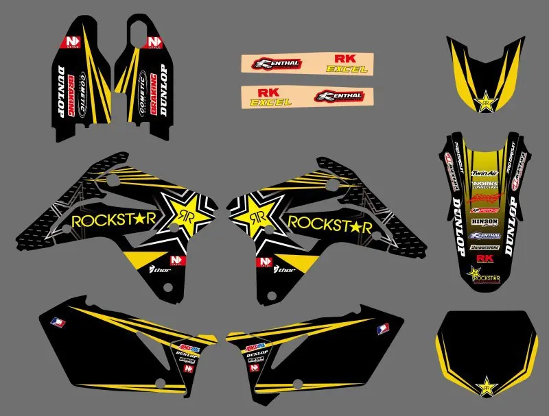 Звездные новые наклейки EAM графические Фоновые для Suzuki RMZ450 0591 2007 RMZ 450 |stickers for