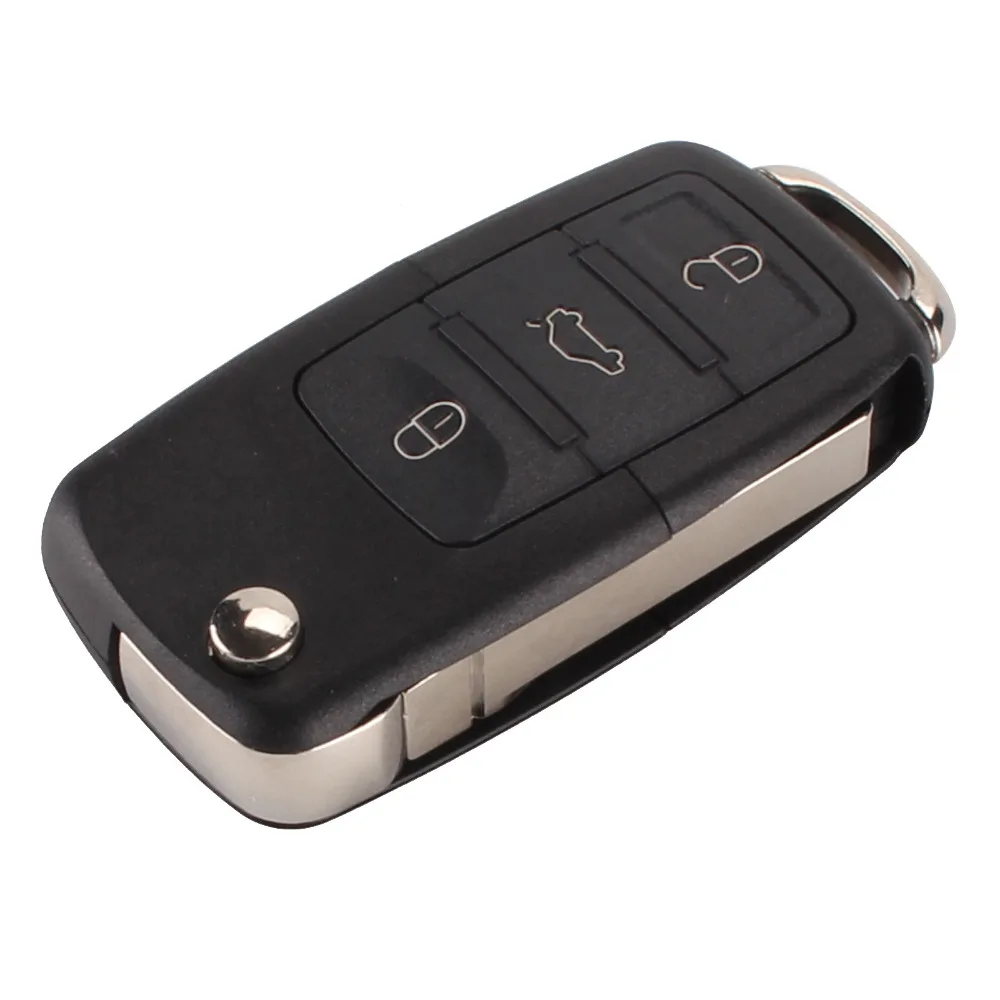 Dandkey пульт Флип складной брелок для Volkswagen Jetta Golf Passat Beetle Polo Bora 3 кнопки чехол ключей