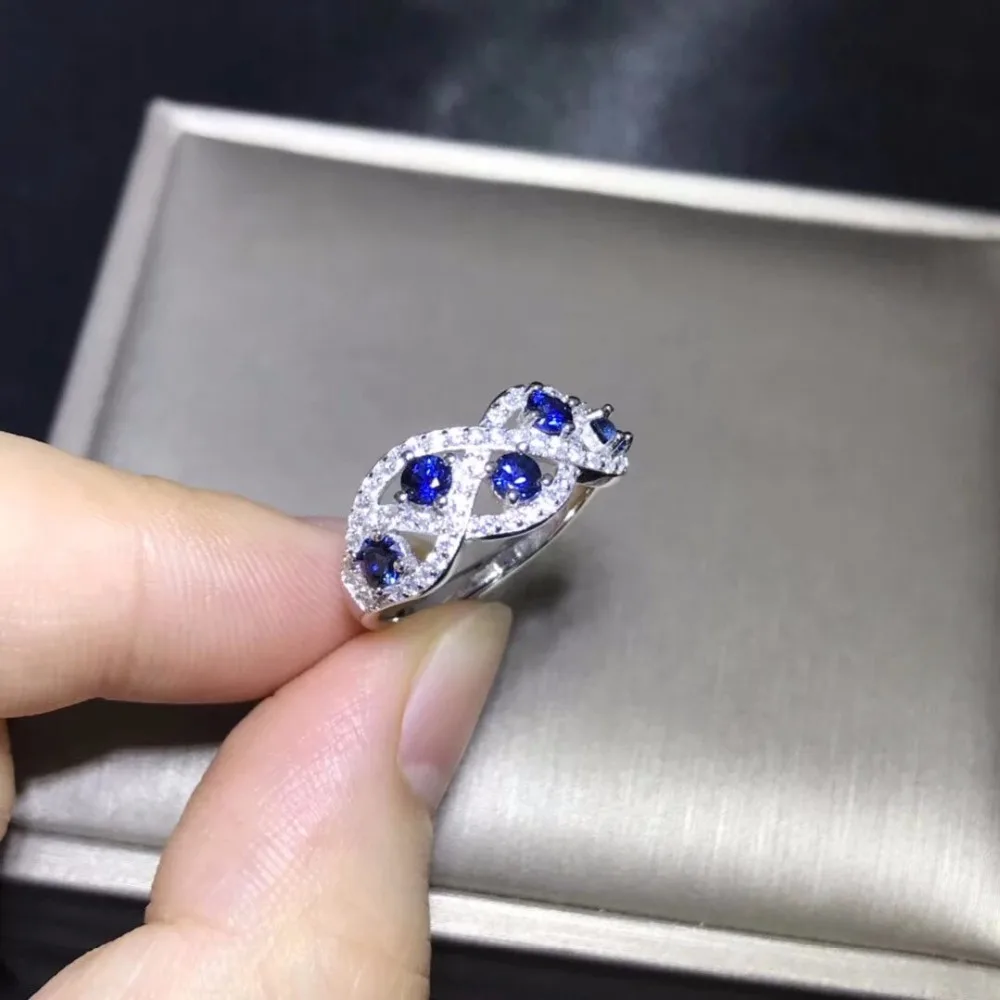Anillos Qi Xuan_Blue Stone Luxury Rings_Fashion Ring_S925 Solid Silver Fashion Blue rings_производитель прямых | Отзывы и видеообзор