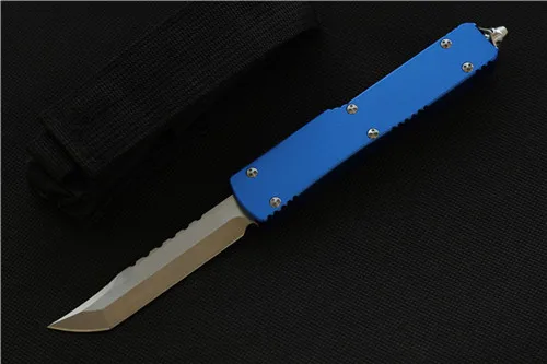 BLUE UT нож D2 лезвие с алюминиевой ручкой для самозащиты походные охотничьи ножи инструменты для выживания тактический карманный нож EDC - Цвет: BLUE
