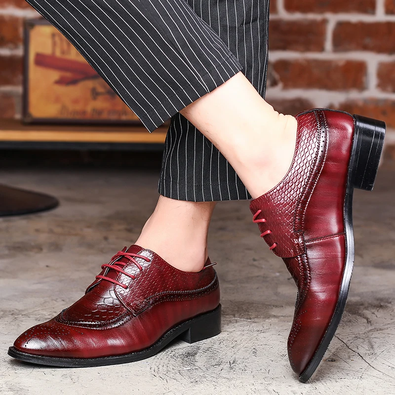 Elegant Pointed Toe Man Oxfords Leather Formal Dress Shoes Busuness Wedding Party Office Men's Flats Big size 38-48 | Обувь