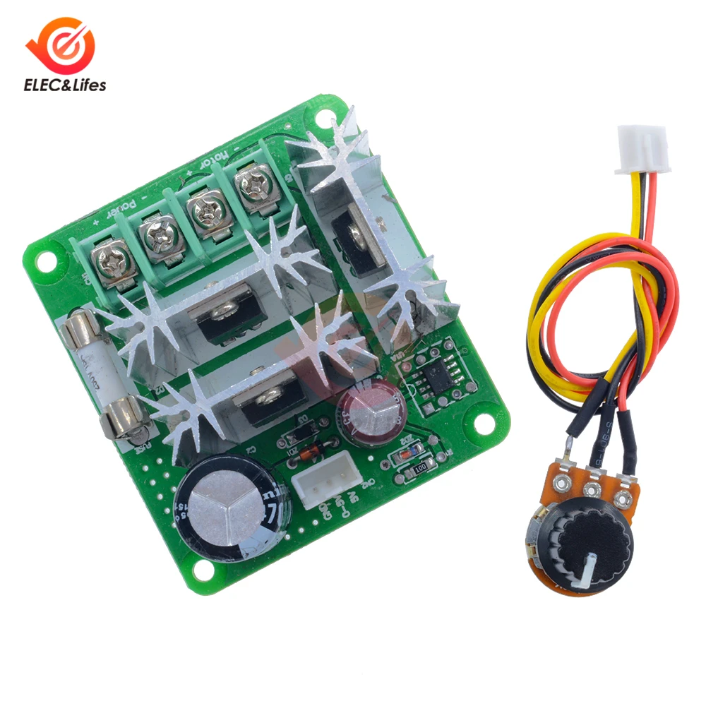 DC 6V-90V 15A Контроллер скорости двигателя Dreh Pangerregler Schalter Регулировка Ширина