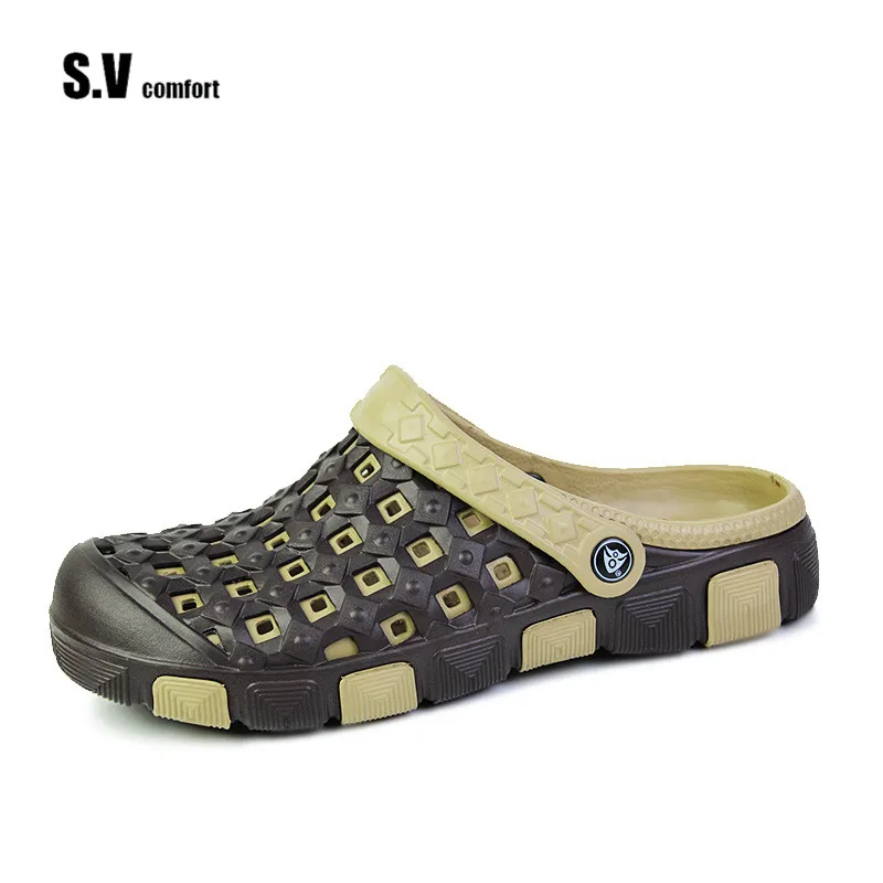 2017 Летняя Мода Мужчины Мулы Сабо Тапочки Дышащий Досуг Стиль Нескользящей