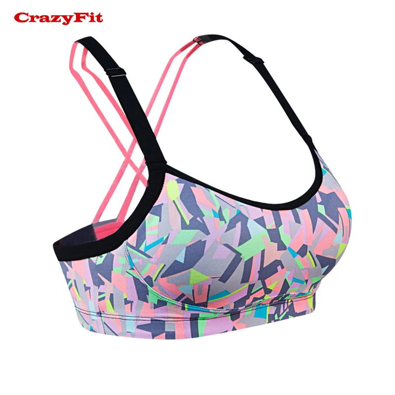 CrazyFit спортивный бюстгальтер Топ женский Фитнес Бег тренировки тренажерный зал