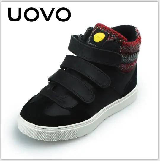 BLACK UOVO/Брендовая детская обувь; сезон осень-зима; детская спортивная обувь; черные кроссовки для мальчиков и девочек; повседневная обувь на резиновой подошве; размеры 31#-38 - Цвет: BLACK