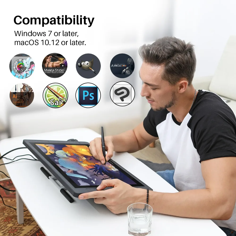 KAMVAS Pro 20 ручка планшет монитор цифровой рисунок монитор ручка без батареи с функцией наклона дисплей монитор-HUION GT-192