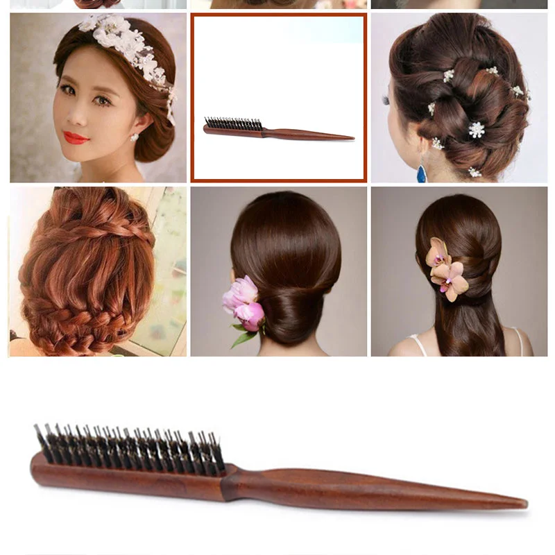 Adomaner искусственная деревянная ручка пушистая расческа парикмахерский