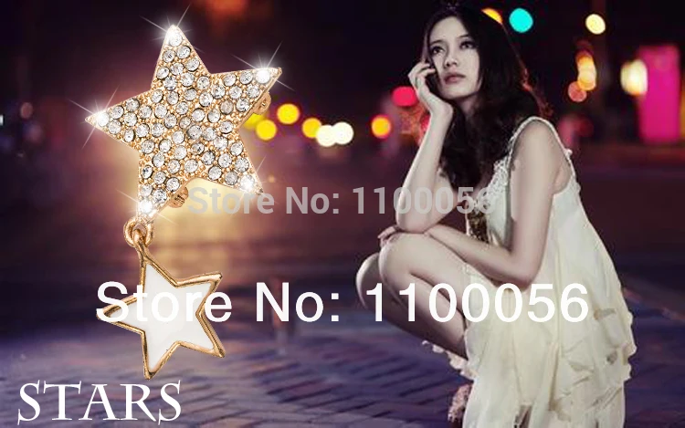 Бесплатная доставка искусственная звезда брошь оптовая продажа с кристаллами