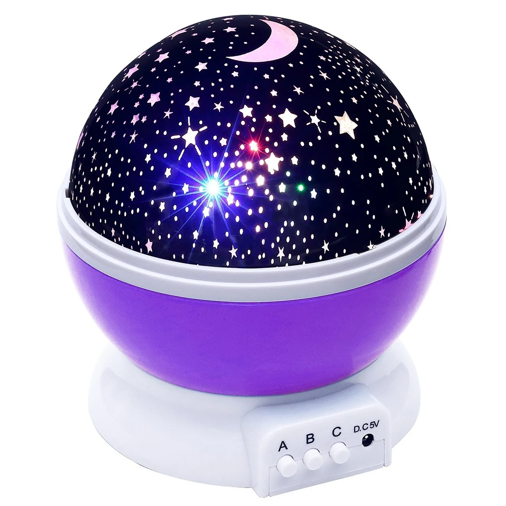

DC 5V Star Light Rotating Projector Night Light Luminaria Lamp Baby Night Sleeping Nursery Lamp for Baby Kids Christmas Gift
