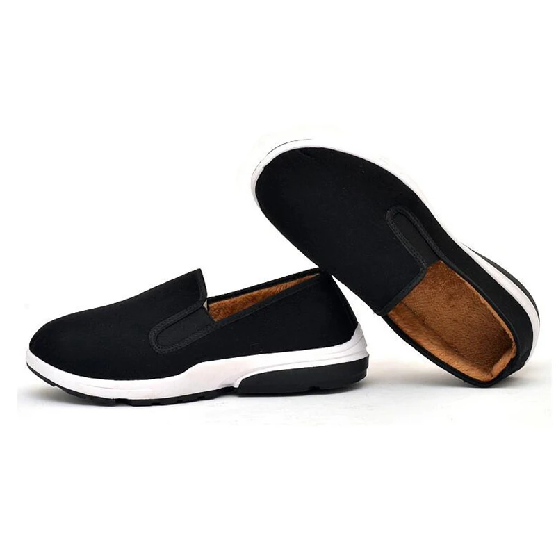 THEAGRANT 2018 Autumn Winter Men Shoes Warm Fur-lined Platform Causal Male Wedge Sneakers Slip on Flat Boots MFS3011 |